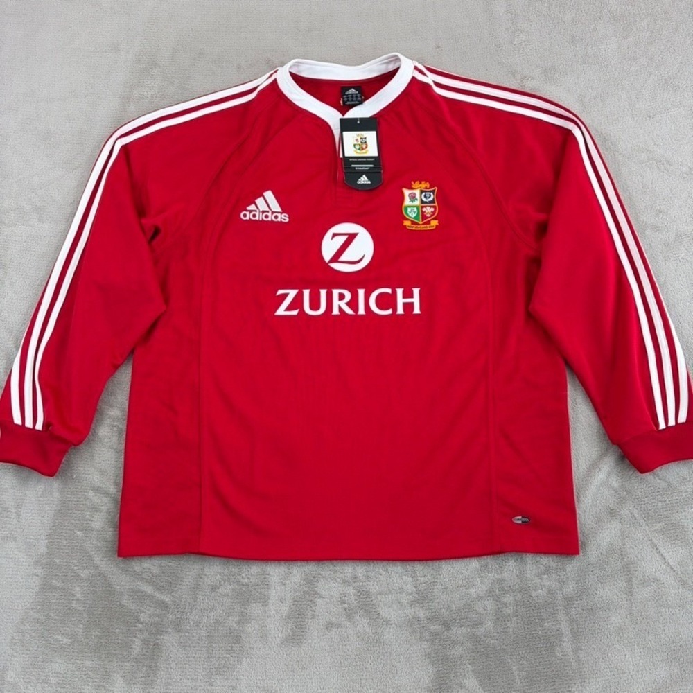 Vintage 2000s Adidas British & Irish Lions Rugby Jersey Shirt Red Men XL NWT
